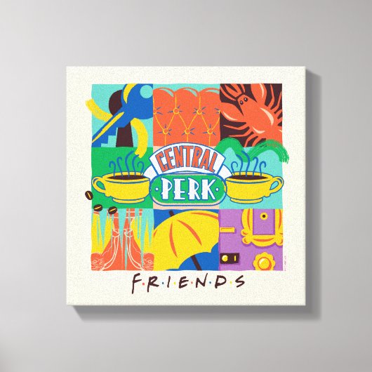 FRIENDS™ | Levendige beelden met centrale perk Canvas Afdruk (Voorkant)