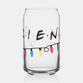 FRIENDS™ | Logo met kerstlampjes Blikvorm Glas (Links)