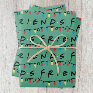 FRIENDS™   Logo met kerstlampjes Inpakpapier Vel