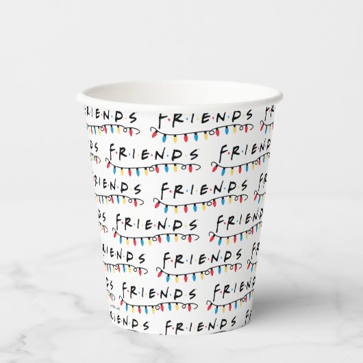 FRIENDS™ | Logo met kerstlampjes Papieren Bekers (Voorkant)
