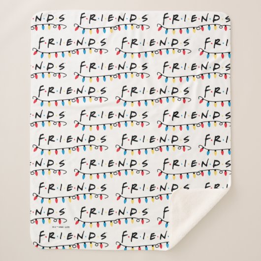 FRIENDS™ | Logo met kerstlampjes Sherpa Deken (Voorkant)
