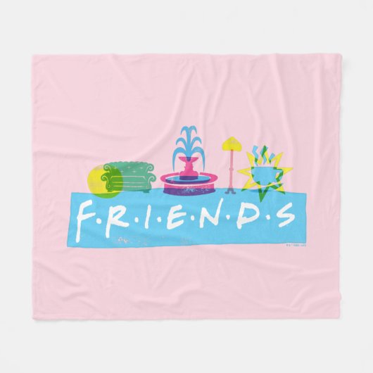 FRIENDS™ | Logo met pictogrammen Fleece Deken (Voorkant (Horizontaal))