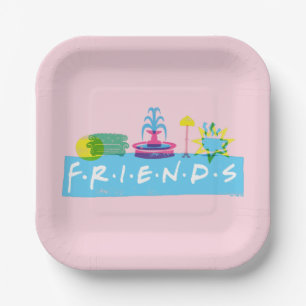 FRIENDS™ Logo met pictogrammen Papieren Bordje