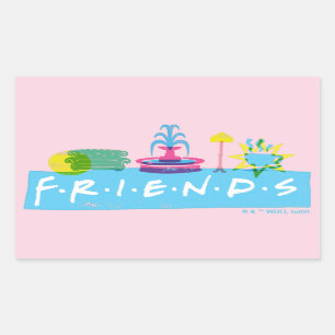 FRIENDS™ Logo met pictogrammen Rechthoekige Sticker
