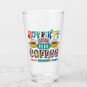 FRIENDS™ Maar Eerst Koffie Levendig Grafisch Glas