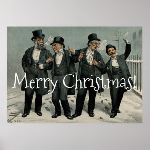 Friends Merry Kerstfeest Vintage Poster