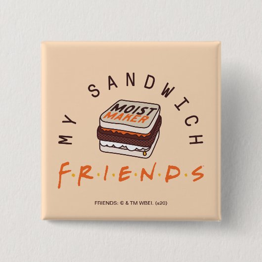 FRIENDS™ | Mijn sandwich Vierkante Button 5,1 Cm (Voorkant)