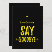 Friends never say goodbye yellow bedankkaart (Voorkant / Achterkant)