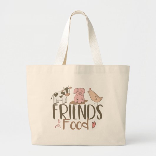 Friends Not Food 2 Grote Tote Bag (Voorkant)