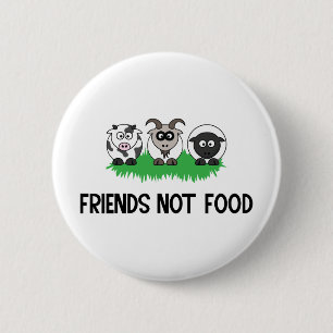 Friends Not Food, Gifts for Vegan Vegetarian Ronde Button 5,7 Cm