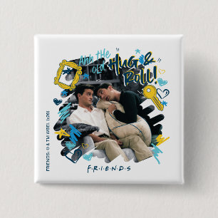 FRIENDS™   Oude bok en rol Vierkante Button 5,1 Cm