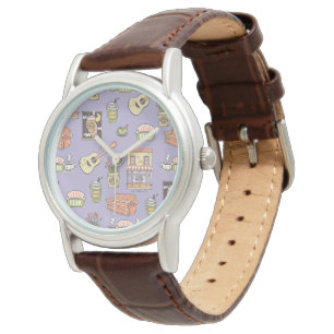 FRIENDS™ Paars Pictogrampatroon Horloge