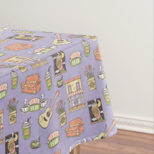 FRIENDS™   Paars Pictogrampatroon Tafelkleed