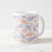 FRIENDS™ | Pastel Central Perk Pattern Extra Grote Beker (Voorkant rechts)