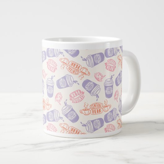 FRIENDS™ | Pastel Central Perk Pattern Extra Grote Beker (Voorkant rechts)