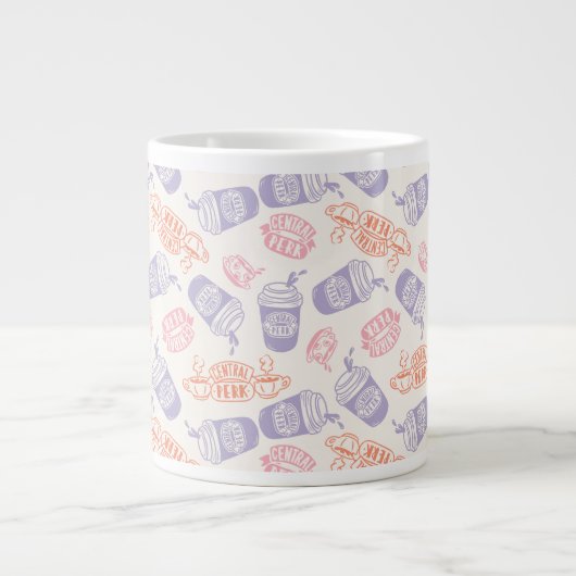 FRIENDS™ | Pastel Central Perk Pattern Extra Grote Beker (Voorkant)