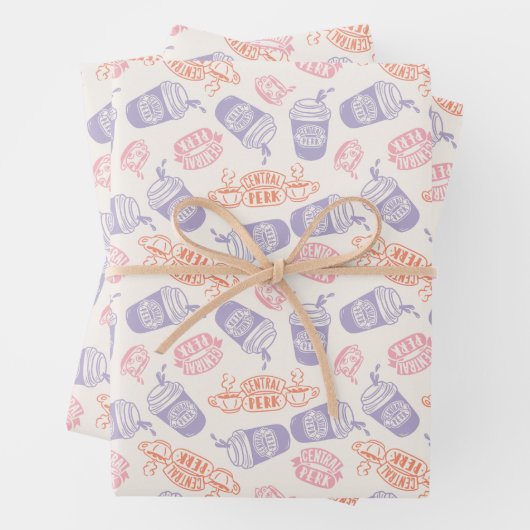 FRIENDS™ | Pastel Central Perk Pattern Inpakpapier Vel (In situ)