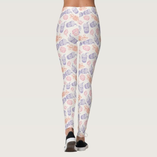 FRIENDS™ | Pastel Central Perk Pattern Leggings (Achterkant)