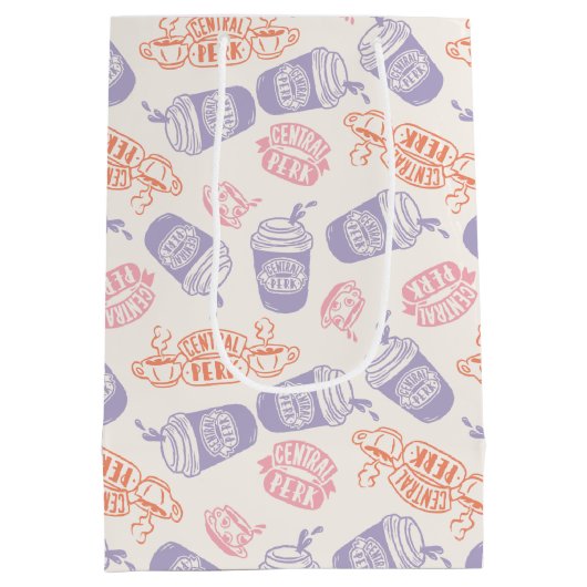 FRIENDS™ | Pastel Central Perk Pattern Medium Cadeauzakje (Achterkant)