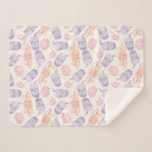 FRIENDS™ | Pastel Central Perk Pattern Sherpa Deken (Voorkant (horizontaal))