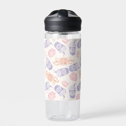 FRIENDS™ | Pastel Central Perk Pattern Waterfles (Voorkant)
