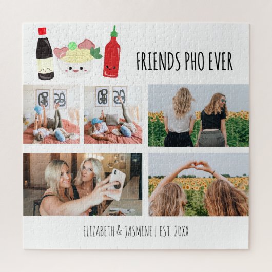 Friends Pho Ever Kawaii Photo Collage Custom Legpuzzel (Verticaal)