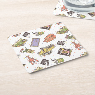 FRIENDS™ Pictogrampatroon Polka Dot Vierkante Kartonnen Onderzetter