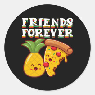 Friends Pineapple Pizza Ronde Sticker