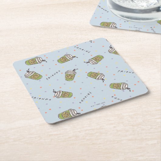 FRIENDS™ | Polka Dot Central Perk Pattern Vierkante Kartonnen Onderzetter (Schuin)