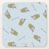 FRIENDS™ | Polka Dot Central Perk Pattern Vierkante Kartonnen Onderzetter (Voorkant)