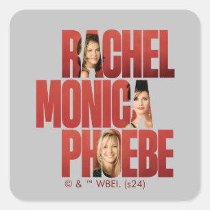 FRIENDS™   Rachel, Monica & Phoebe Vierkante Sticker