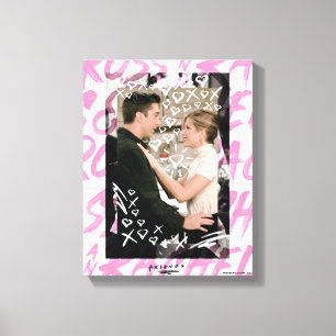 FRIENDS™ Ross en Rachel Doodled Hearts Canvas Afdruk