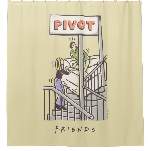 FRIENDS™ | Ross en Rachel PIVOT Douchegordijn (Voorkant)
