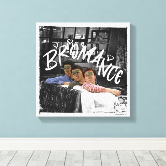 FRIENDS™ | Ross, Joey en Chandler Bromance Canvas Afdruk (Insitu (Houten vloer))