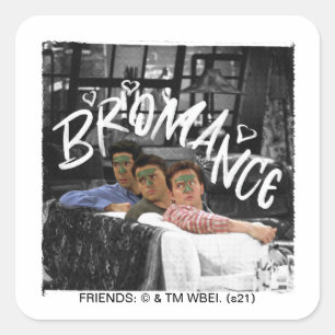 FRIENDS™ Ross, Joey en Chandler Bromance Vierkante Sticker