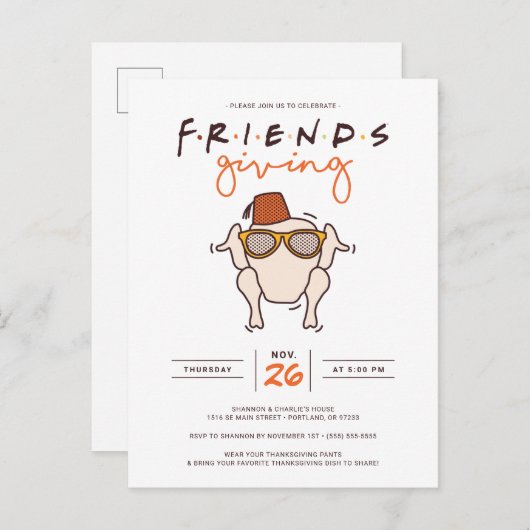 Friends série T.V. Friendsgiving Party Invitation (Devant / Derrière)