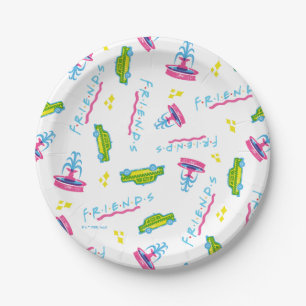 FRIENDS™ Taxi and Water Fountain Pattern Papieren Bordje