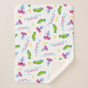 FRIENDS™ Taxi and Water Fountain Pattern Sherpa Deken