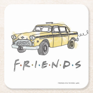 FRIENDS™ Taxi Vierkante Kartonnen Onderzetter