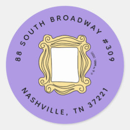 FRIENDS™ | Verjaardags kijkgatframe adres Ronde Sticker