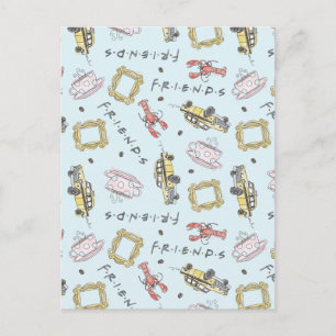 FRIENDS™ Watercolor Iconen Patroon Uitnodiging Briefkaart