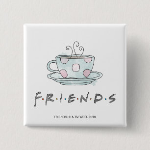 FRIENDS™   Waterverf Koffiemok Vierkante Button 5,1 Cm