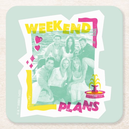 FRIENDS™ | Weekplannen Vierkante Kartonnen Onderzetter (Voorkant)