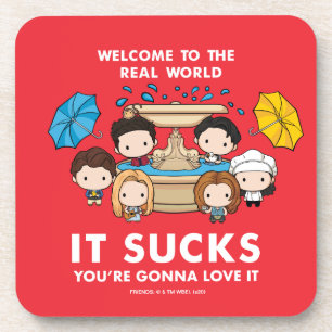 FRIENDS™ Welkom in de echte wereld Chibi Bier Onderzetter