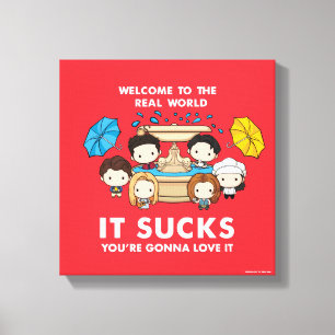 FRIENDS™ Welkom in de echte wereld Chibi Canvas Afdruk