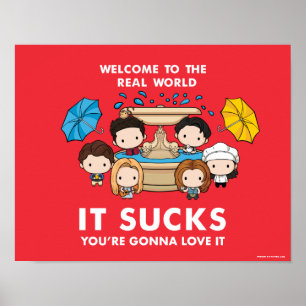 FRIENDS™   Welkom in de echte wereld Chibi Poster