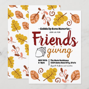 Friendsgiving Blad Patroon Thanksgiving Kaart