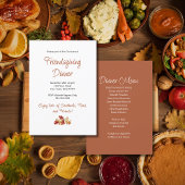 Friendsgiving Diner Menu Elegante Thanksgiving Kaart