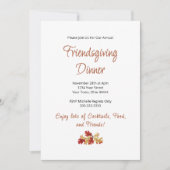 Friendsgiving Diner Menu Elegante Thanksgiving Kaart (Voorkant)