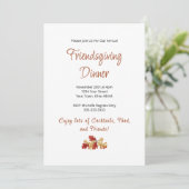 Friendsgiving Diner Menu Elegante Thanksgiving Kaart (Staand voorkant)